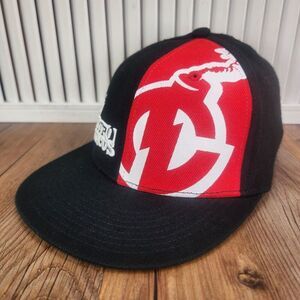 Nitro Circus Fitted Sz 6 7/8 - 7 1/4 Hat Cap Black Red Skater 3D Logo Canvas